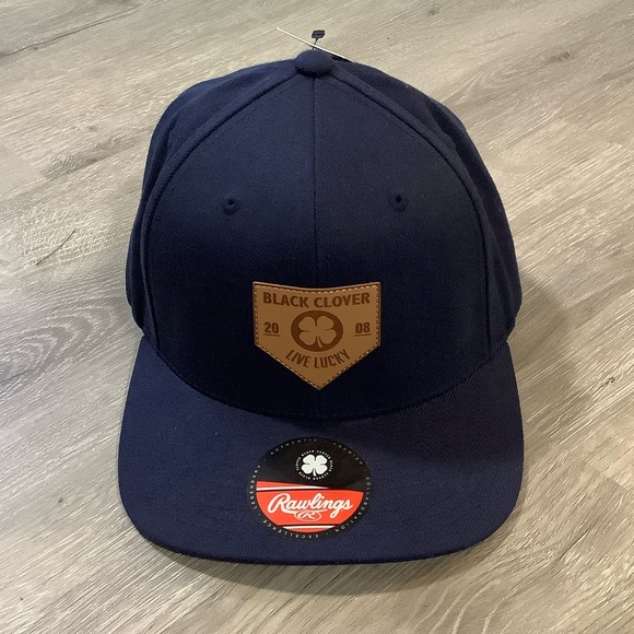 Rawlings Black clover Navy Baseball Cap with home plate logo patch - Picture 1 of 9